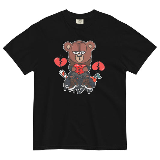 Broken Heart Teddy Unisex garment-dyed heavyweight t-shirt - Drivestar Clothing