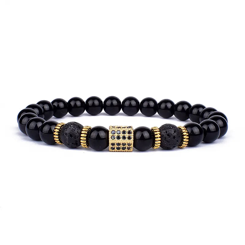 Fashion Obsidian Lion Head Bracelet