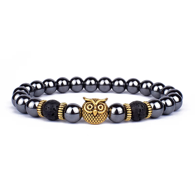 Fashion Obsidian Lion Head Bracelet