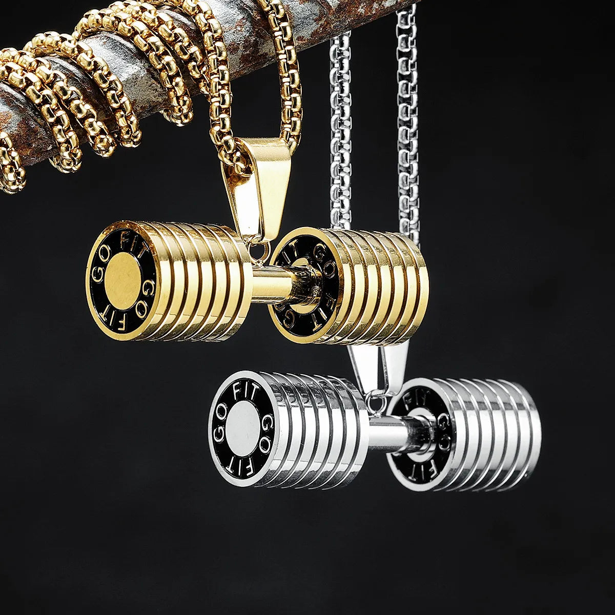 Men's Stainless Steel Dumbbell  Chain