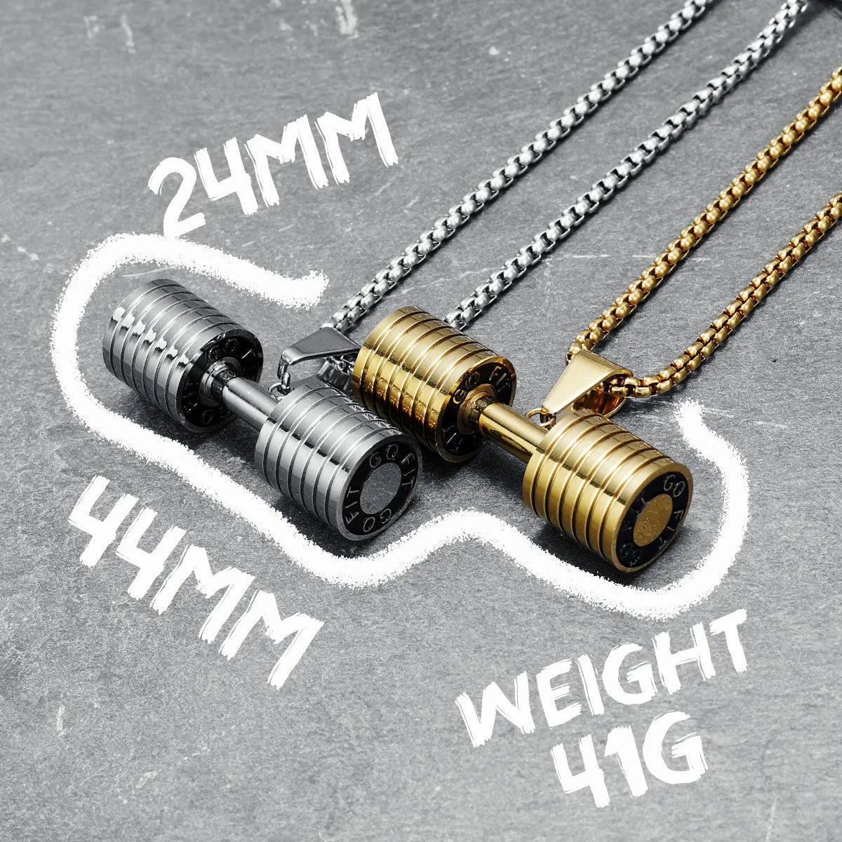 Men's Stainless Steel Dumbbell  Chain