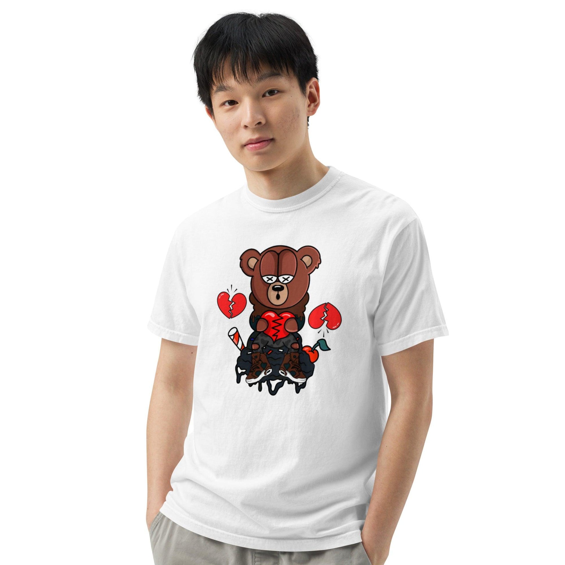 Broken Heart Teddy Unisex garment-dyed heavyweight t-shirt - Drivestar Clothing