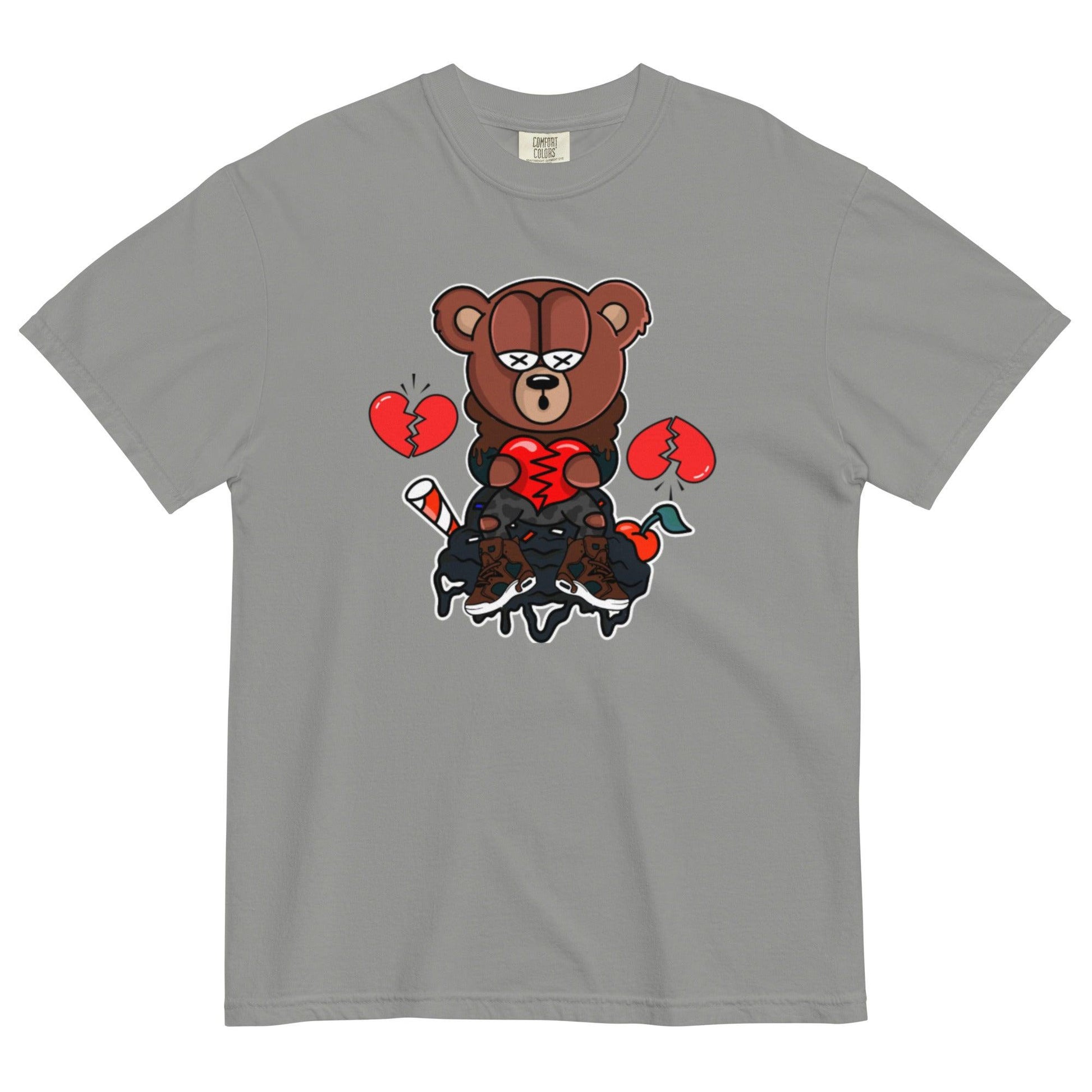 Broken Heart Teddy Unisex garment-dyed heavyweight t-shirt - Drivestar Clothing