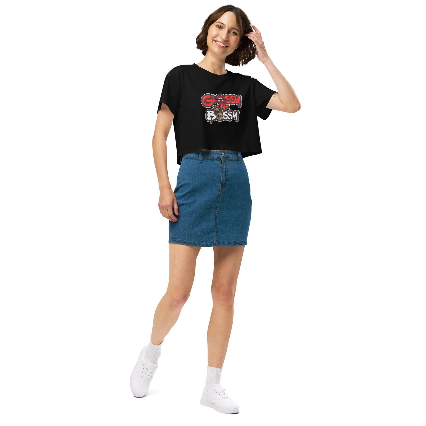 Glossy N Bossy women’s crop top - Drivestar Clothing